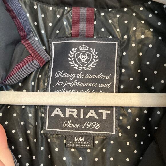 Ariat Black Soft Shell Fitted Polyester Full Zip Outdoors Puffy Vest Size Medium - Picture 6 of 16